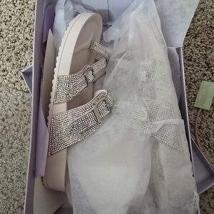 Madden Girl Bridal Sparkling Rhinestone Sandals Sz 7